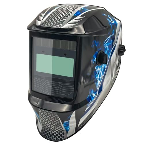 Auto Darkening Welding Helmet with Blue Flame – Solar...