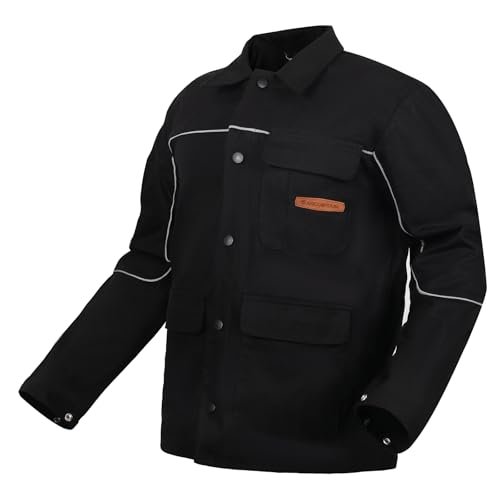 ARCCAPTAIN Welding Jacket, 11oz Flame Resistant (FR) Cotton...