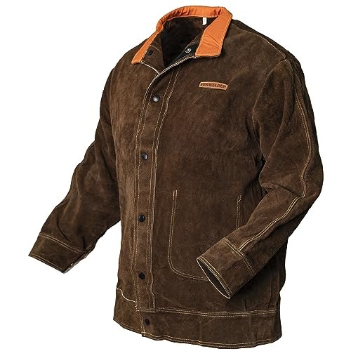 YESWELDER Leather Welding Jacket for Men Women, Heavy Duty...