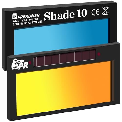Gold Shade 10 2x4 1/4 Auto Darkening Welding Lens, Cool...