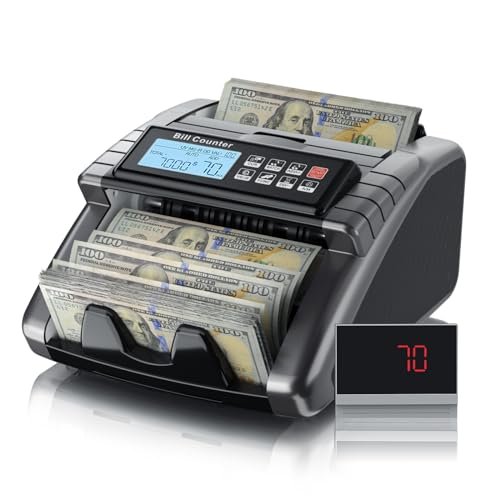 LOLARAN AL1000 Money Counter Machine with Value Counting,...