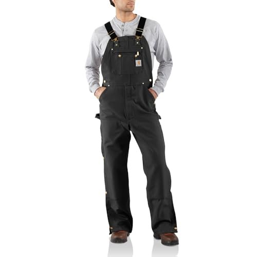 Carhartt Men's Loose Fit Firm Duck Bib Overall, Black, 34...