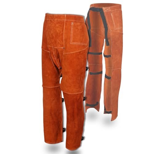 QeeLink Welding Pants - Heat & Flame Resistant Split...