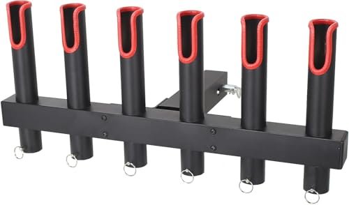 6-Rod Hitch Fishing Rod Holder for Truck, Stainless Steel...