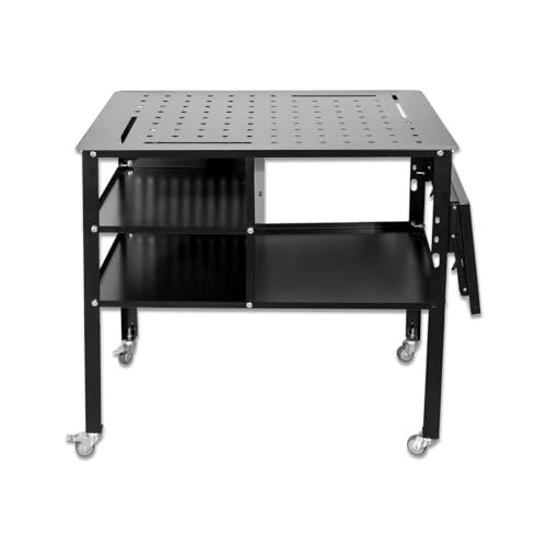 Welding Table Heavy Duty Mobile Steel Workbench with...