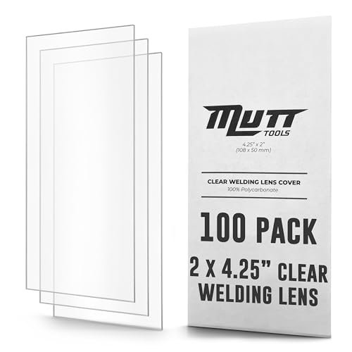 Mutt Tools 100 Pack of Clear Welding Lenses 2x4.25