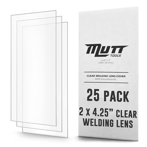 Mutt Tools 25 Pack Clear Welding Lenses 2x4.25 - Premium...