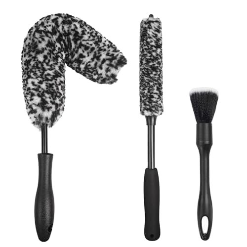NIKCOSMK 3PCS Wheel Brush Kit for Cleaning Wheel and...