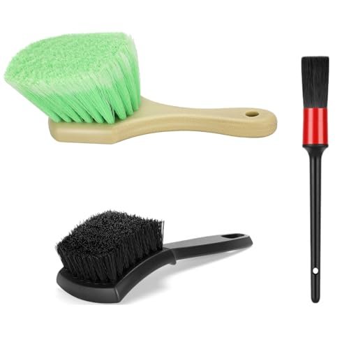 Fitosy Wheel Rim & Tire Brush Set, Soft & Stiff...