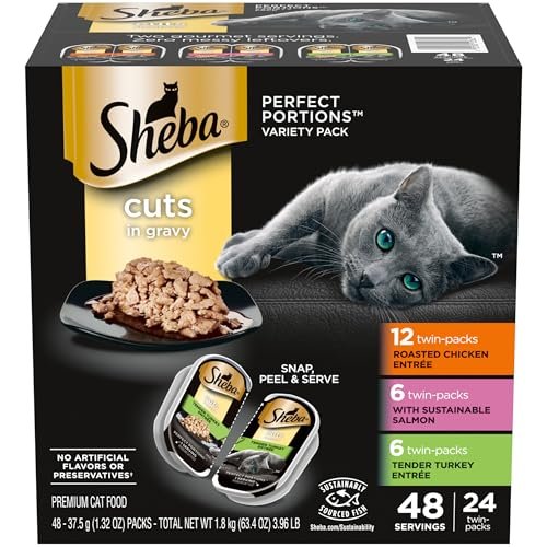 Sheba Perfect Portions Wet Cat Food Cuts in Gravy Variety...