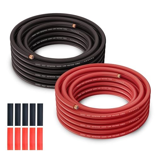10 Gauge Wire (25FT Each, Red/Black), Low Voltage for...