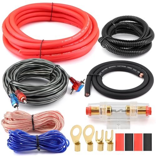 4 Gauge CCA Amplifier Wiring Kit Complete - 1000W Car...