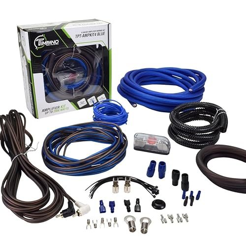 Timpano Amplifier Wiring Kit - 4 Gauge Amp Kit 2000...