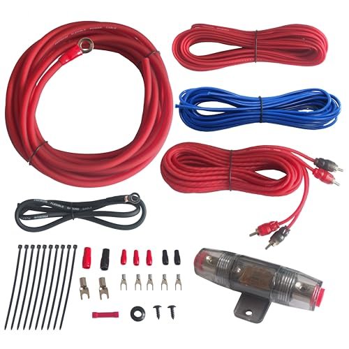 RonDexy True 8 Gauge Car Audio Cable Amp Wiring Kit-...