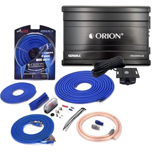 ORION CBA2000.1D Amp 2000W Max Amplifier + COKIT4 4GA...