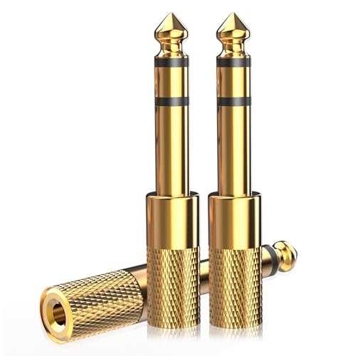 Nicholaus 3-Pack 6.35mm Male to 3.5mm Female (1/4 in to...
