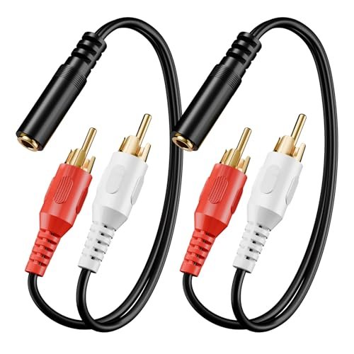 VCE 3.5mm Female to 2 RCA Splitter Male Stereo Audio...