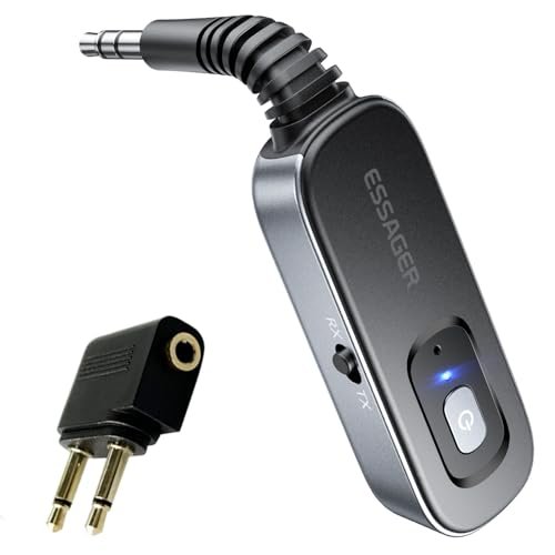 ESSAGER Bluetooth Receiver for Car, Noise Cancelling 3.5mm...