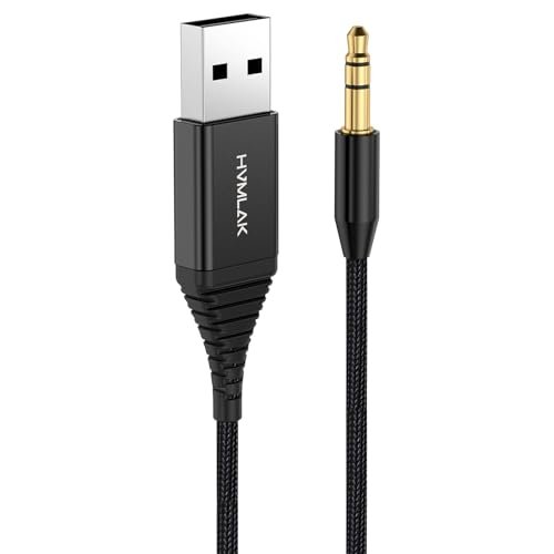 HVMLAK Aux Bluetooth 5.2 Car Adapter, USB Powered 3.5mm...