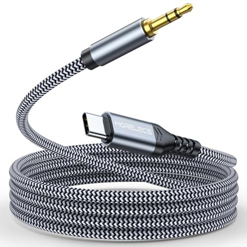 MORELECS Aux to USB C, 3.3ft Aux Cord to USB...