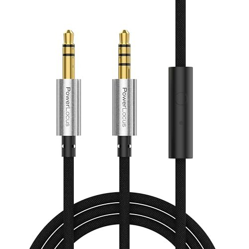 PowerLocus Aux Cord 3.5mm Audio Cable with Microphone...