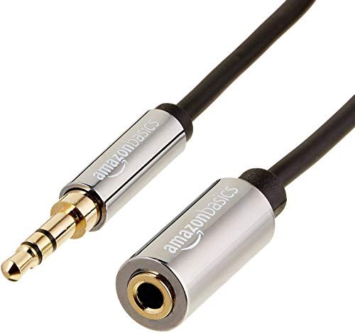Amazon Basics 3.5mm Aux Jack Audio Extension Cable, Male...