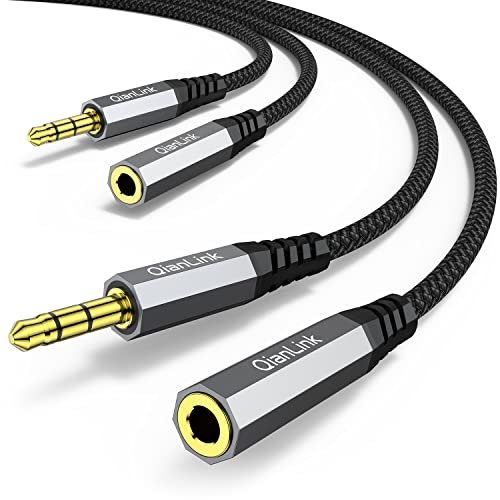 QianLink Headphone Extension Cable, (2-Pack, 6.6ft) 3.5mm...