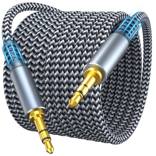 MORELECS Aux Cord 4ft, 3.5mm Audio Cable - Nylon Braided...