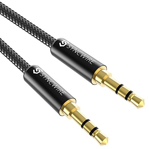 Syncwire 3.5mm Nylon Braided Aux Cable (3.3ft/1m,Hi-Fi...