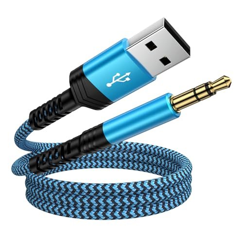 CIQILY USB A to 3.5mm Audio Aux Cable,Braided 3FT USB...
