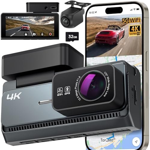 Yonvim Dash Cam Front and Rear,4K Dual Channel Dash...