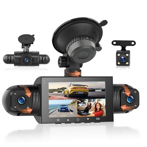 360 Degree View 4 Channel Dash Cam Front and Rear...