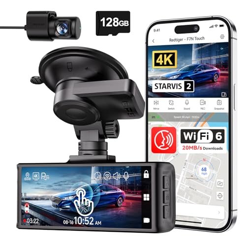 REDTIGER 4K STARVIS 2 Dash Cam Front and Rear, 5GHz...