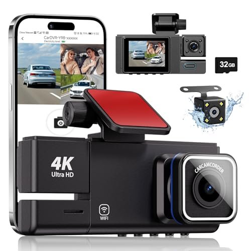 Dash Cam, 5G WiFi Dash Camera for Cars, 4K UHD...