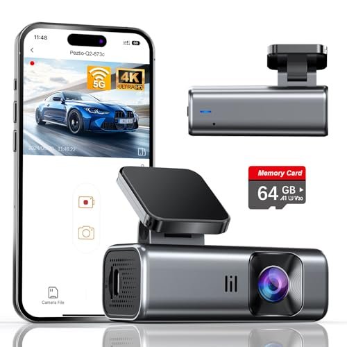 galphi 4K Dash Cam Front, Built-in 5G WiFi, 64GB Card...