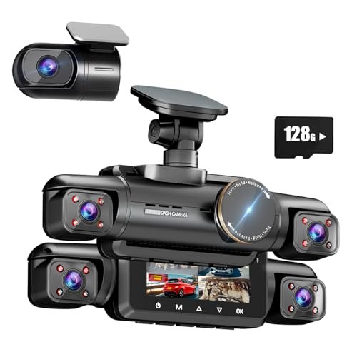 AI Dash Cam Front Rear Inside, 4 Channel 3k+1080P*3...