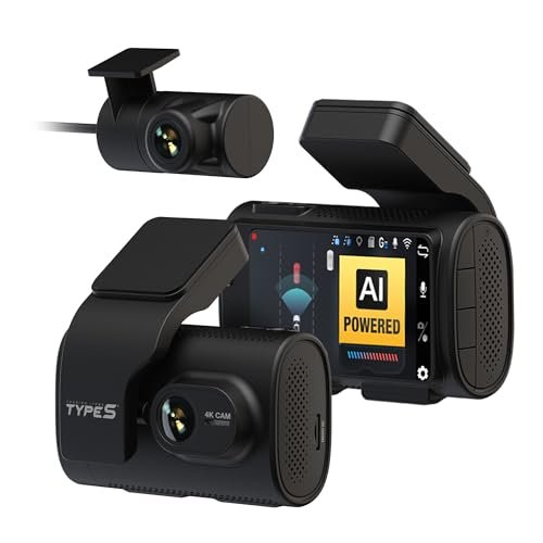 Type S T400 AI-Powered Driver Assistance 4K Dash Cam with...