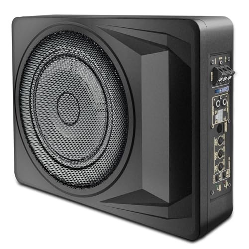 10 Inch 1200W Slim Under Seat Car Subwoofer with Built-in...
