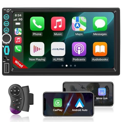 Double Din Car Stereo Apple Carplay Radio Screen for Car...