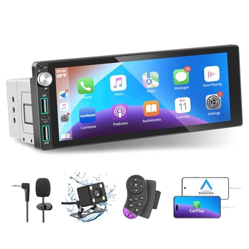LSLYA Single Din Car Stereo with Apple Carplay Android...