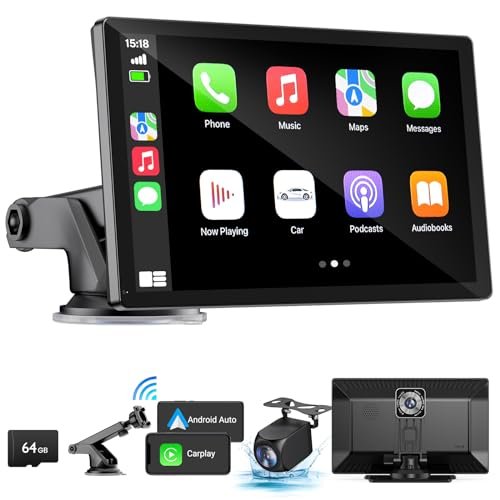 HAUXIY Wireless Apple Carplay Screen for Car 4K Dash Cam,...
