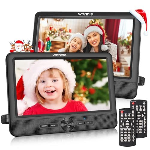 WONNIE 10 Inch Car DVD Players, Portable DVD Player Dual...