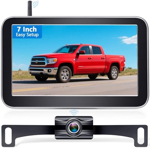 Wkzay Wireless Backup Camera for Trucks - 7 Inch Monitor,...