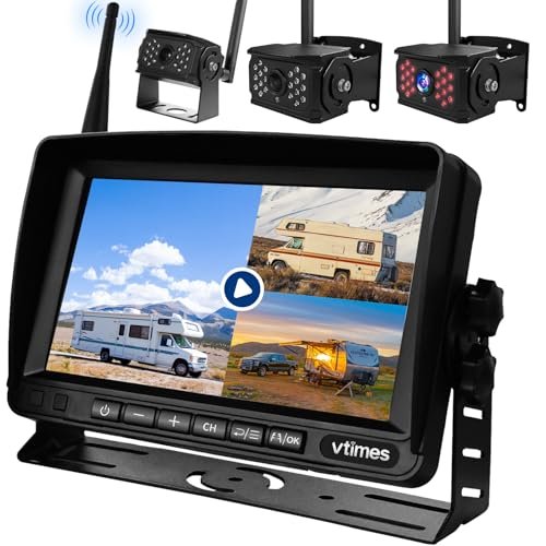3-Camera Wireless RV Backup System, RV Backup Camera...