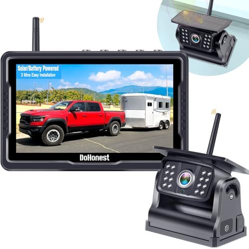 Wireless Backup Camera Solar Magnetic: Portable Cordless...