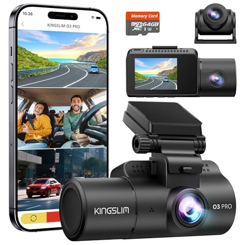 Dash Cam Front and Rear Inside, 3-Channel 2.5K FHD Dash...