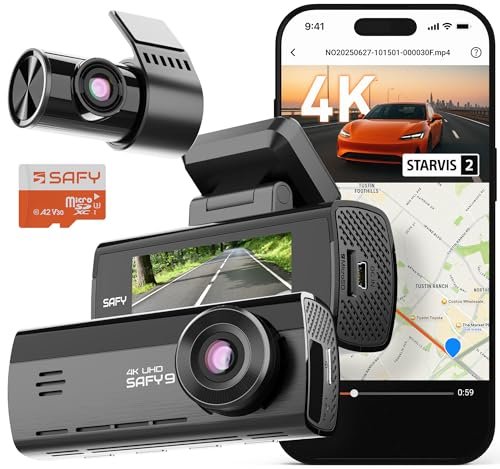BlackVue SAFY9 4K Dual Dash Cam Front and Rear, HDR...