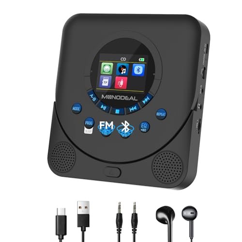 CD Player Portable, MONODEAL Dual Stereo with CD Player...