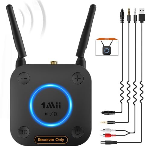 [Upgraded] 1Mii B06Pro Long Range Bluetooth Receiver, HiFi...