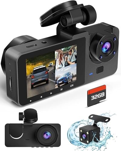 Dash Cam Front and Rear Inside, 4K Full HD Triple...